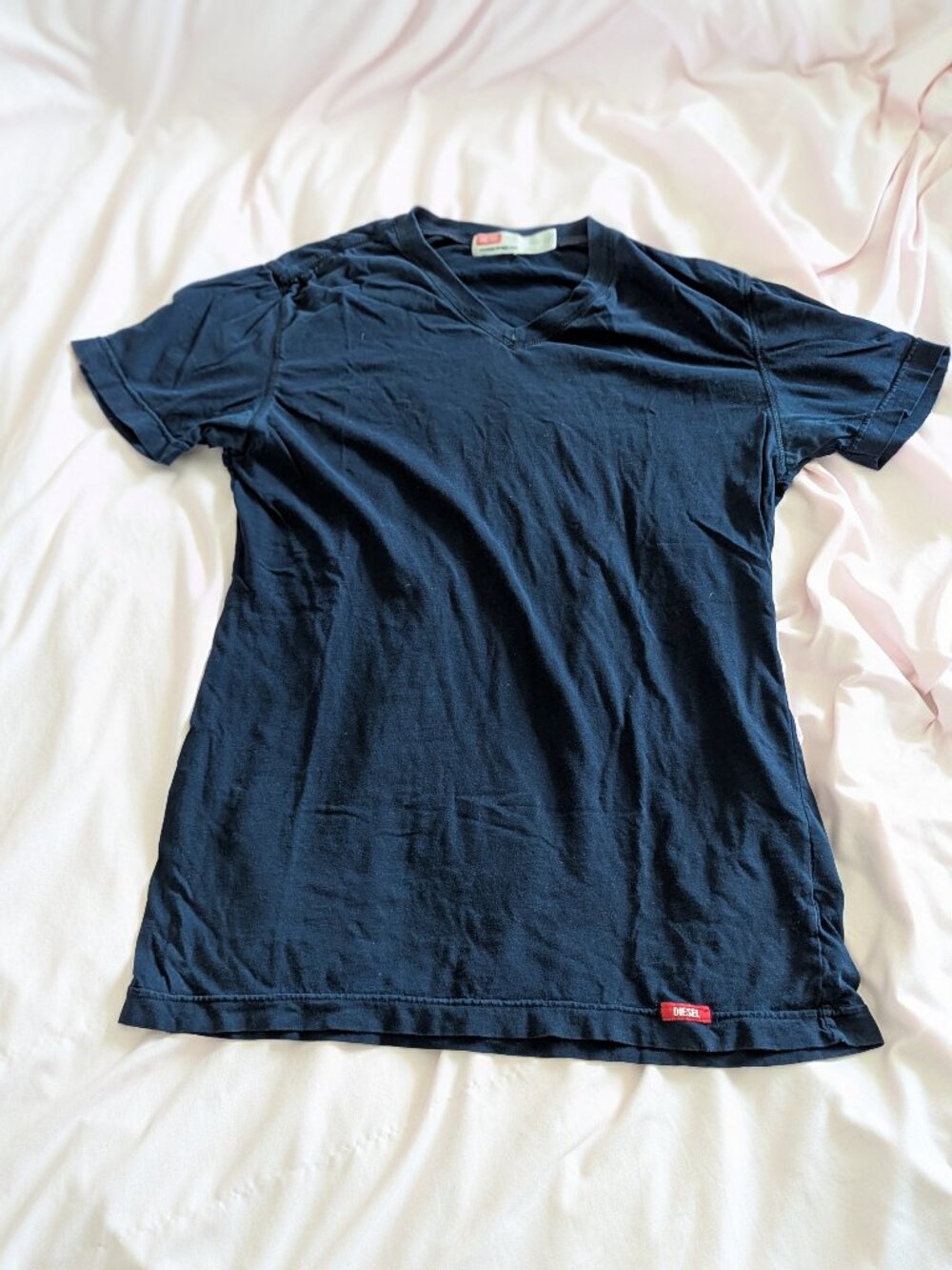 DIESEL Blue V-Neck Underwear Tee Size S